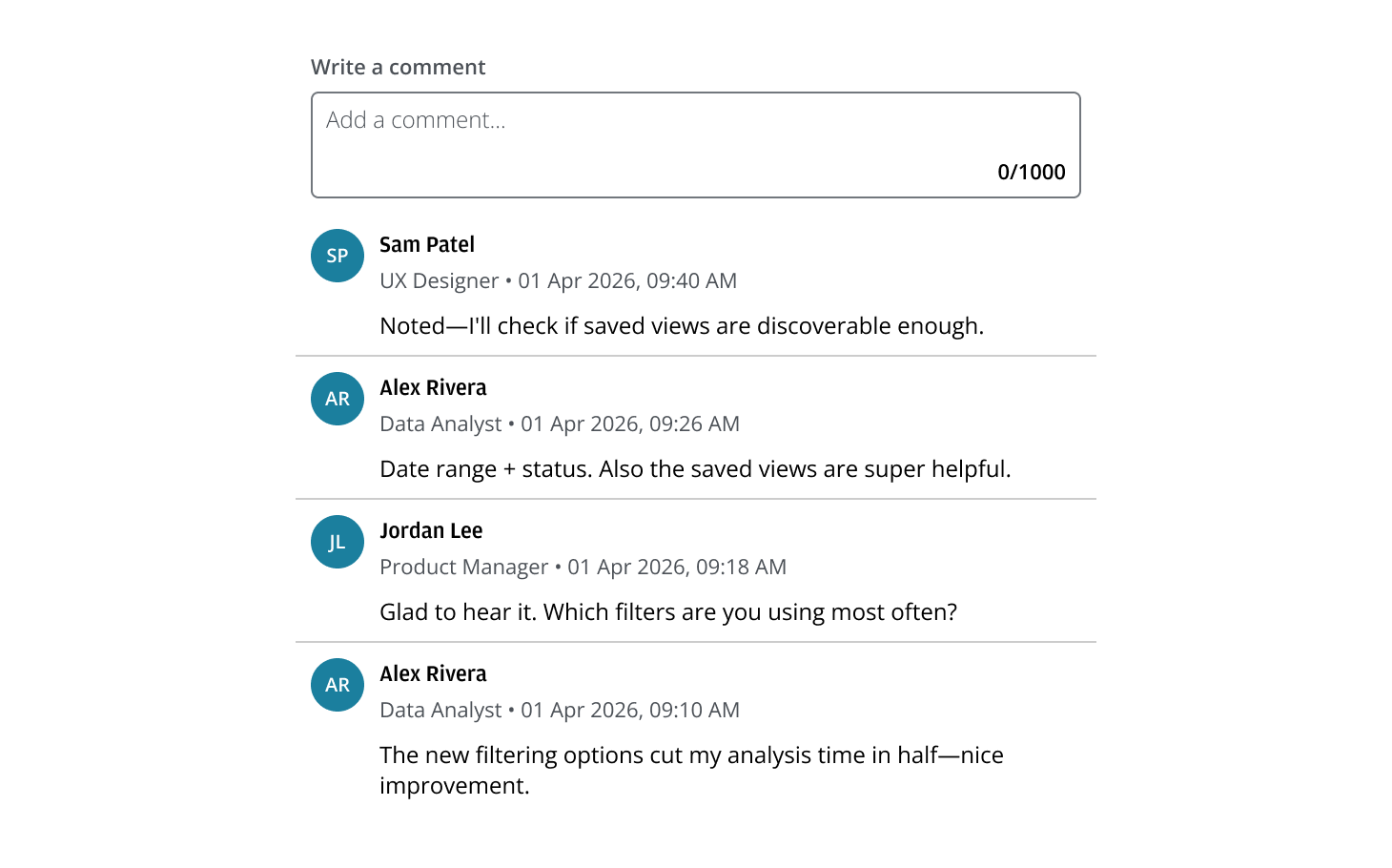 Comments with multiline input