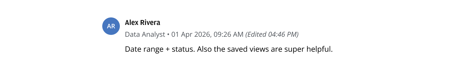comments with time stamp