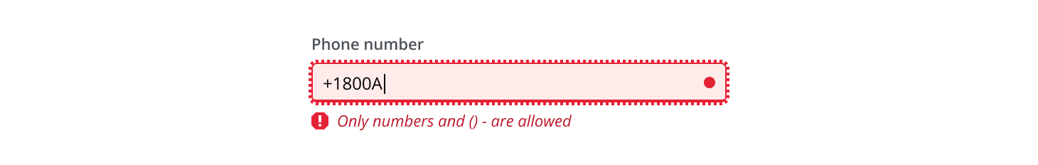 Invalid state of the formatted input pattern