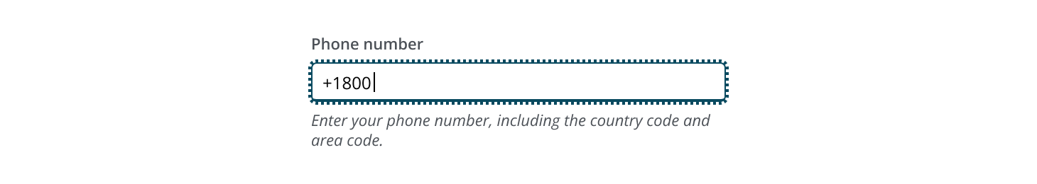 User types of the formatted input pattern